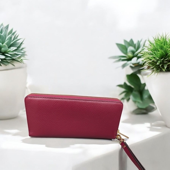 NWT Michael Kors Jet Set Travel Large Continental Leather Wallet Mulberry - Picture 6 of 9